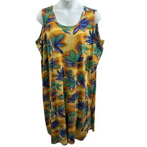 3X Tropical Sleeveless Summer Dress Comfy Flowy Vacation By Classic Elements